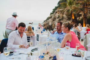 Wedding guests relaxing at Amante Beach Club