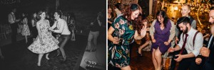 Wedding guests dancing at New House Farm Hotel in Cockermouth