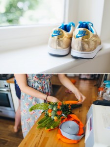 Alternative wedding shoes gold trainers