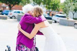 Bride hugging grandma wedding Hull