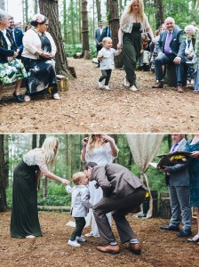 Page boy with rings woodland wedding
