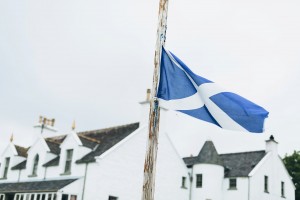 Scottish flag Hotel Eilean Iarmain Isle of Skye