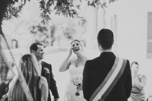 Bride crying during wedding vows, Sorrento Italy