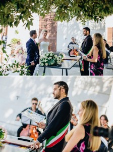 Wedding vows at Villa Fondi, Sorrento Italy