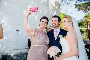 Natural photo of wedding guests destination wedding Italy