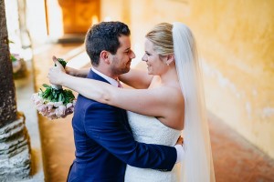 Bride and groom portrait Sorrento Italy