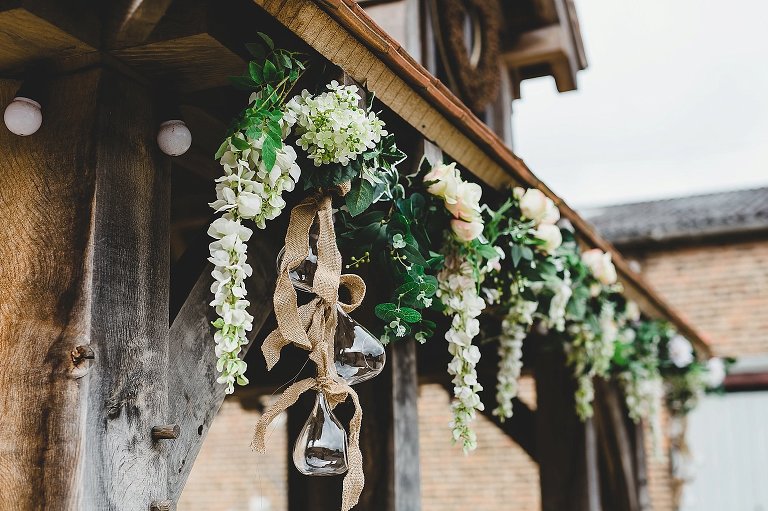 Wedding flowers decorated around Hornington Manor