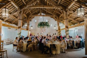 Barn wedding reception, East Riddlesden Hall