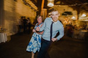 Wedding guests dancing at East Riddlesden Hall