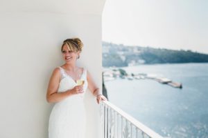 Bride and Sorrento Coastline at the Grand Riveria Hotel