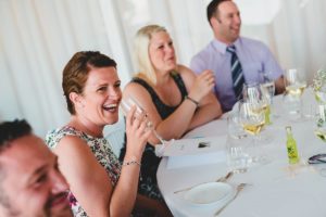 Wedding Guests Laughing during Speeches